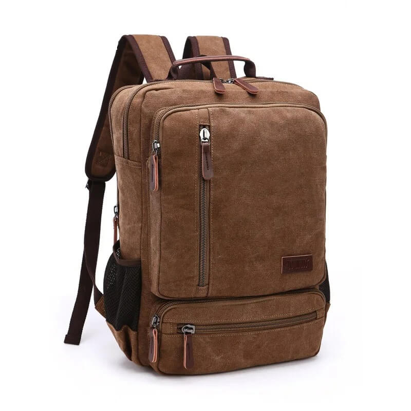 NomadiqPack – Vintage Canvas Ryggsäck för Resor | Stil, Funktion och Flexibilitet i Ett-Backpack-BB-Chestnut-Hemnix