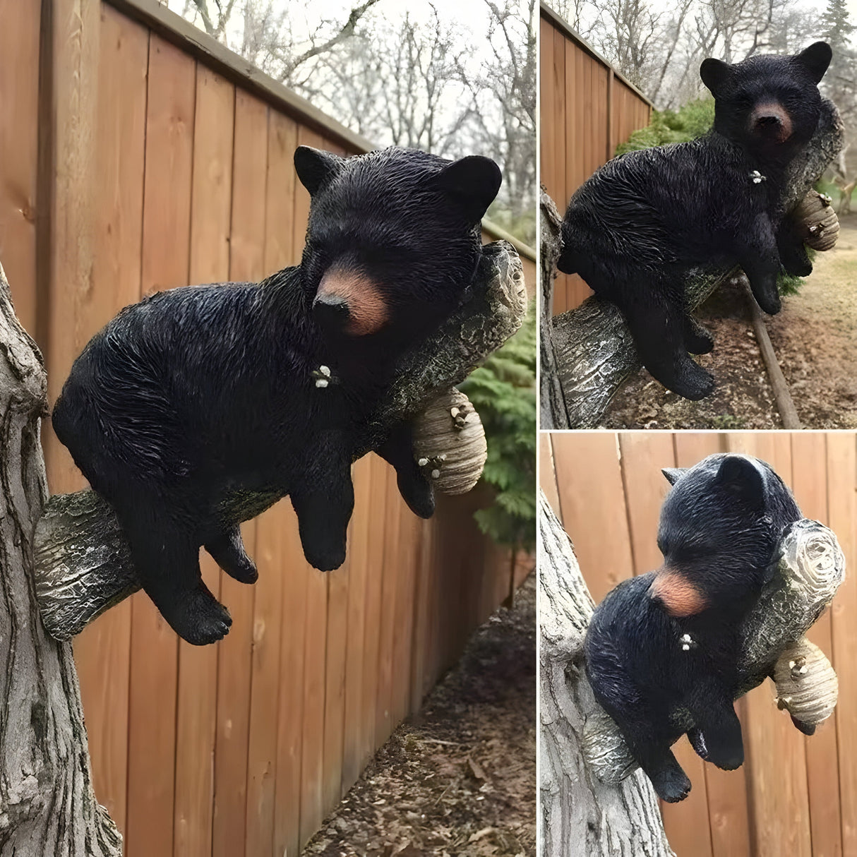 BearWhisper Skulptur – Vägghängd Björn Sovande Trädgårdsstaty Carvallo