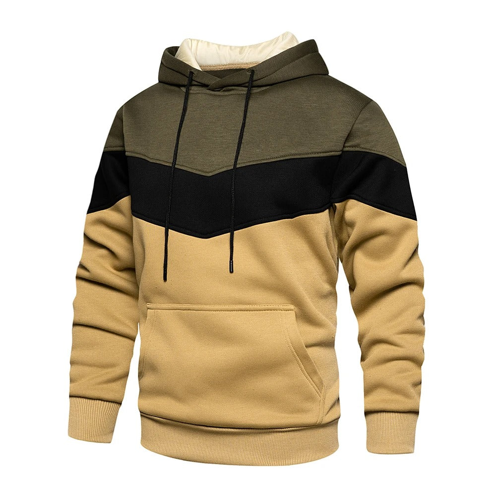 Patchwork Fleece Hoodie för män-Hemnix-Hemnix