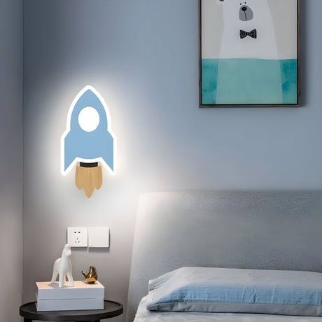RocketGlow Ljus - Dekorativ Barns Tecknad Raket LED Vägglampa Carvallo
