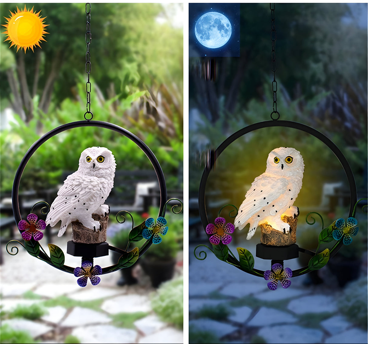 LumiOwl Light - Solcellsdriven Hängande Uggleljus Carvallo