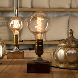 RetroGlow Lampa - Retro LED Bordslampa med Strömbrytare Carvallo