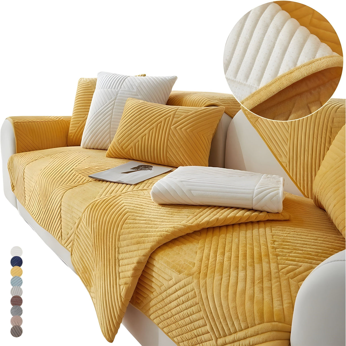 SofaGuard Deluxe – Modern Rutschfri Sammetsoffenduk för Vardagsrummet Carvallo