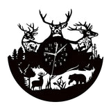 ForestTime Klocka - Kreativ Väggklocka med Skogsdjurshuvud i Vinyl för Juldekoration Carvallo