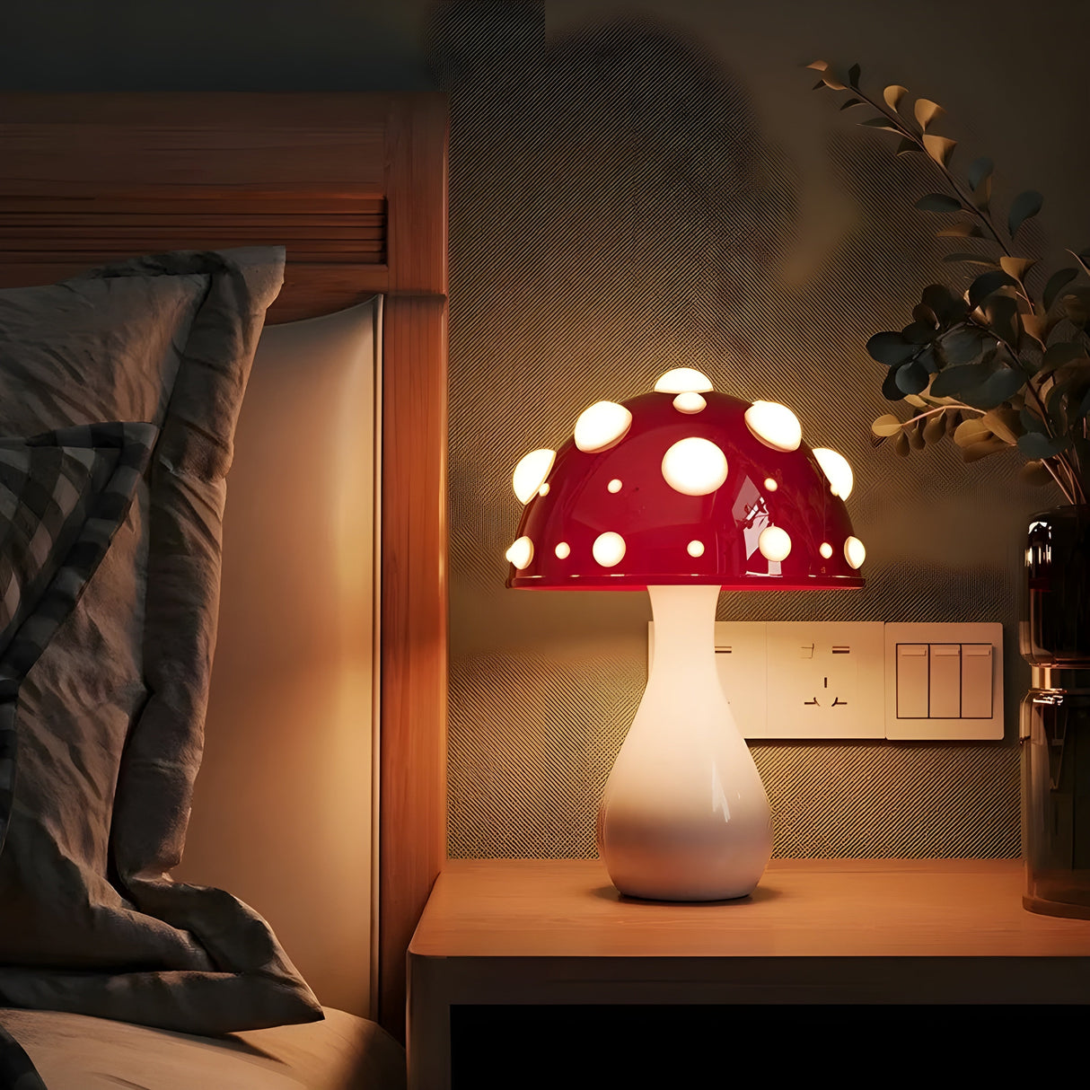 AmanitaDream Lampa - Amanita Svamp LED Vägglampa Carvallo