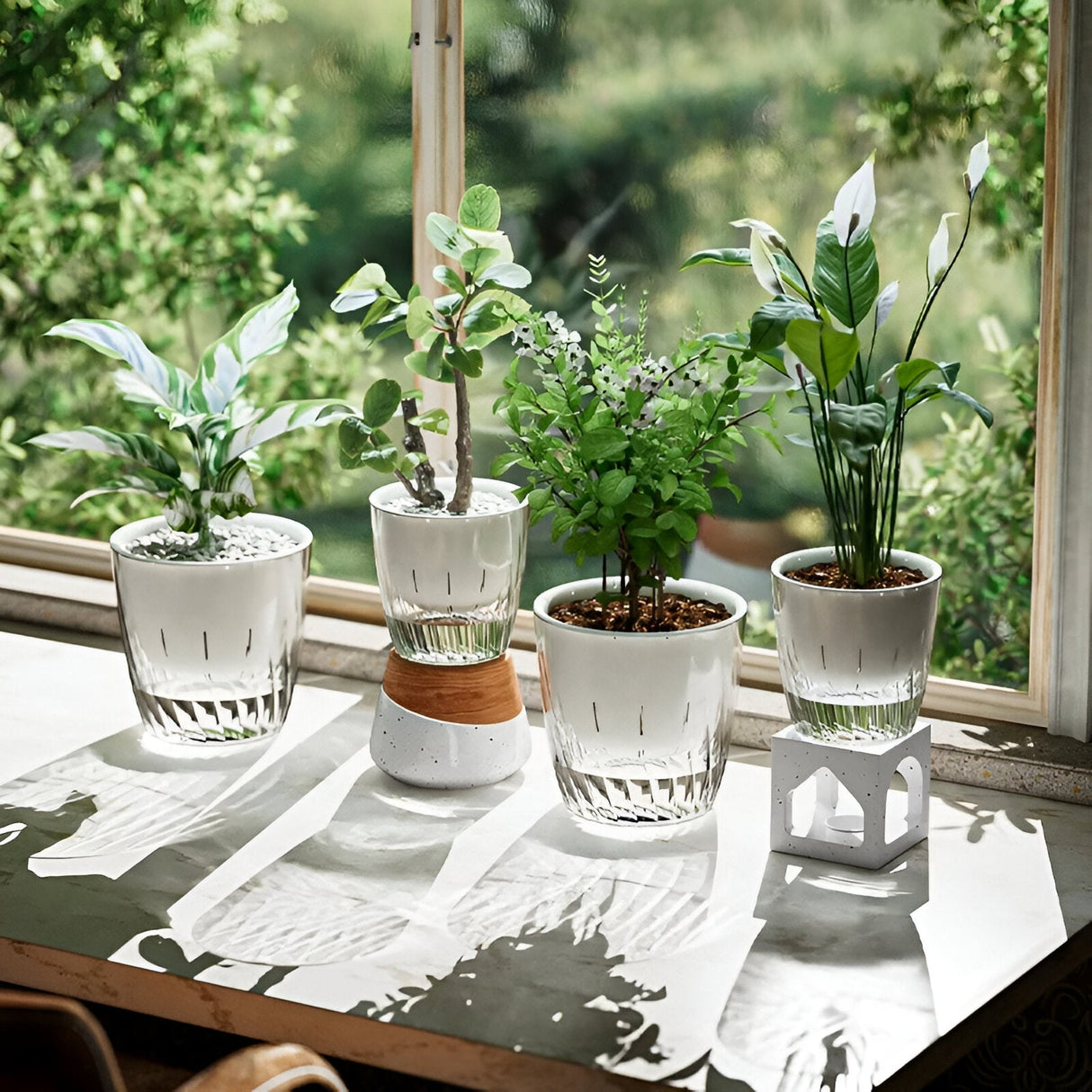 HydroGlow Kruka - 2-pack Självvattnande Bordsväxtkrukor Carvallo