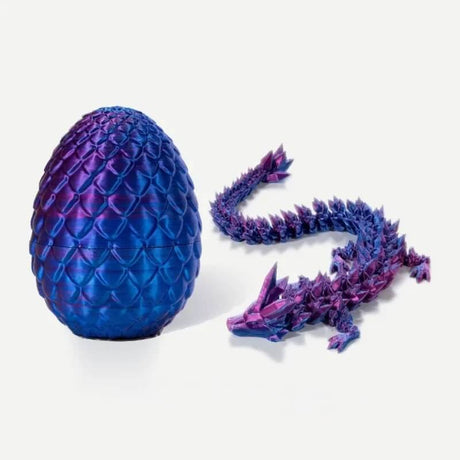 MystiCore - 3D-printat drakägg med rörlig minidrake – en magisk detalj för skrivbordet eller barnrummet-Action & Toy Figures-BB-Hemnix