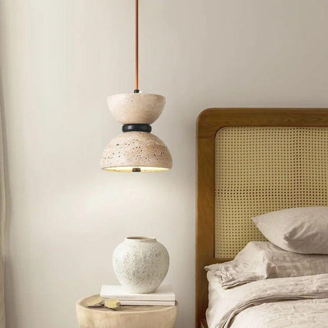 GlowZen Lampa - Rumsinredning Travertin LED Pendellampor - Wabi Sabi Carvallo