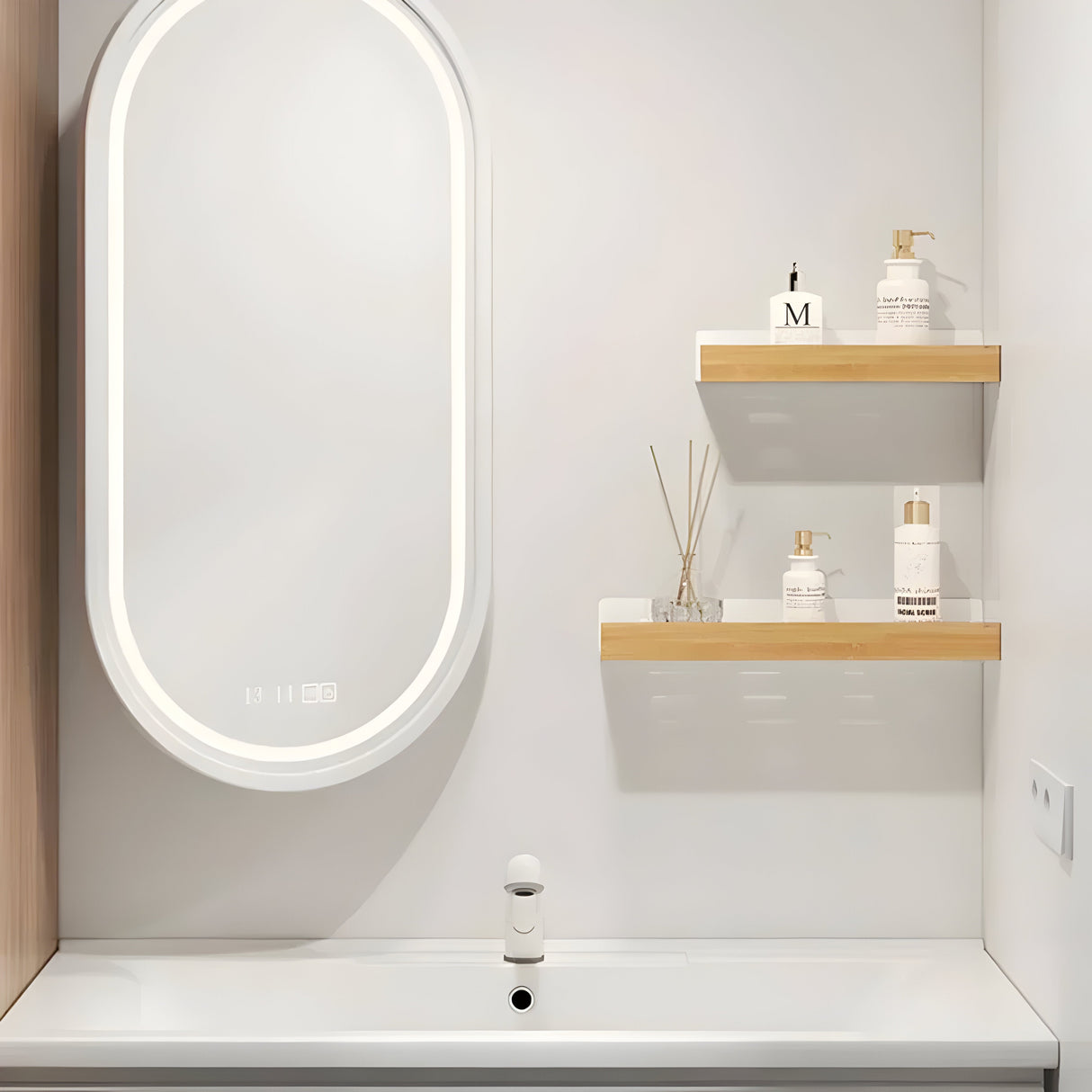 LuxeWood Regal - Träbadrumsorganisationshylla Carvallo