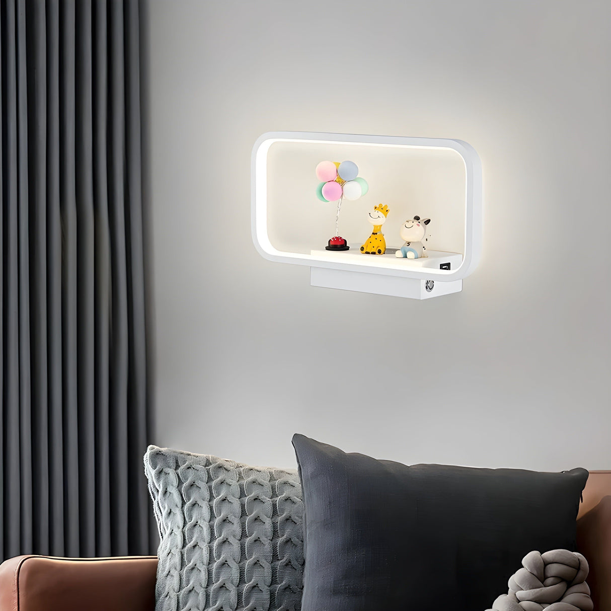GloSwitch Ljus – Modern Trådlös USB-Laddning LED-Vägglampa för Inomhusbruk Carvallo
