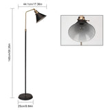 Metallgolvlampa – Svart med guldaccenter | Industriell design Carvallo