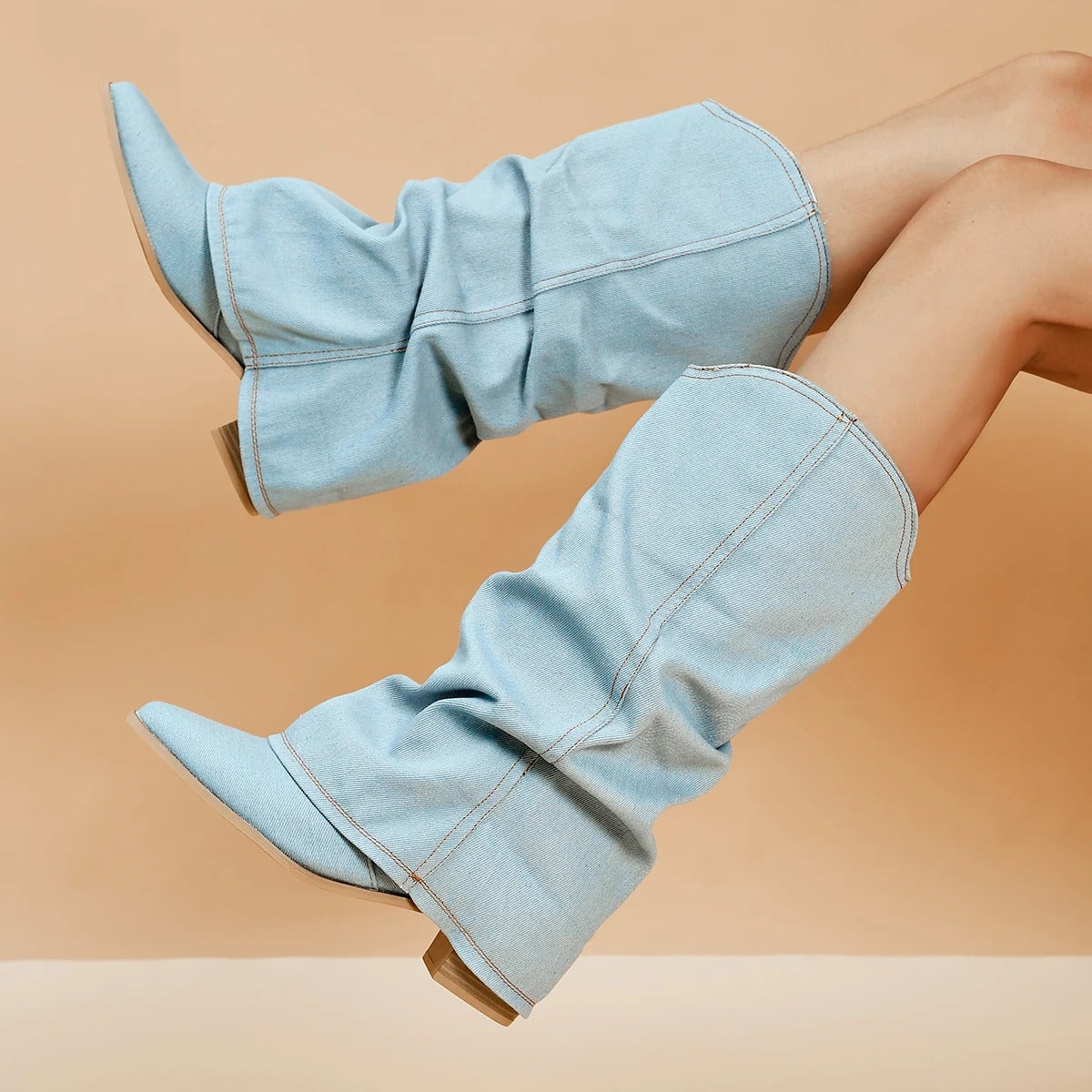 Blockklackar Damstövlar i jeans-Hemnix-Hemnix