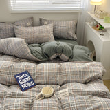 DreamPlaid Sängkläder Set - Nordisk Rutmönster Bomull Sängkläder Set Carvallo