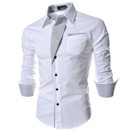Långärmad skjorta för män-Clothes for Men-Hemnix-Vit-M-Hemnix