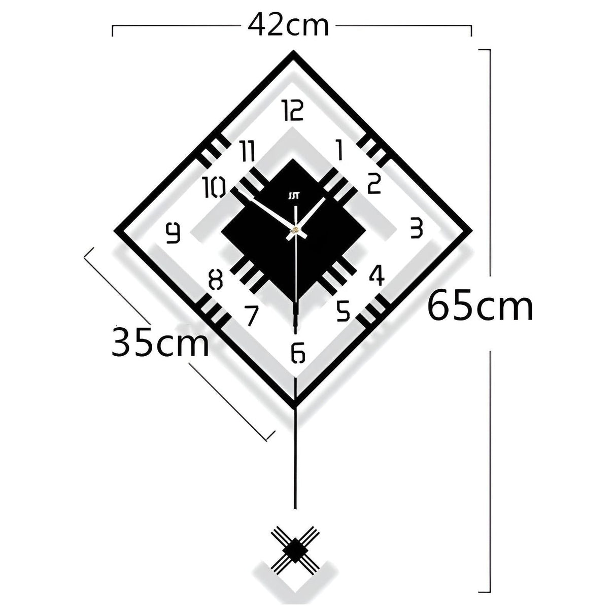 3DMinimalist Klocka - Minimalistisk Nordisk Fyrkantig Heminredning Väckarklocka Carvallo