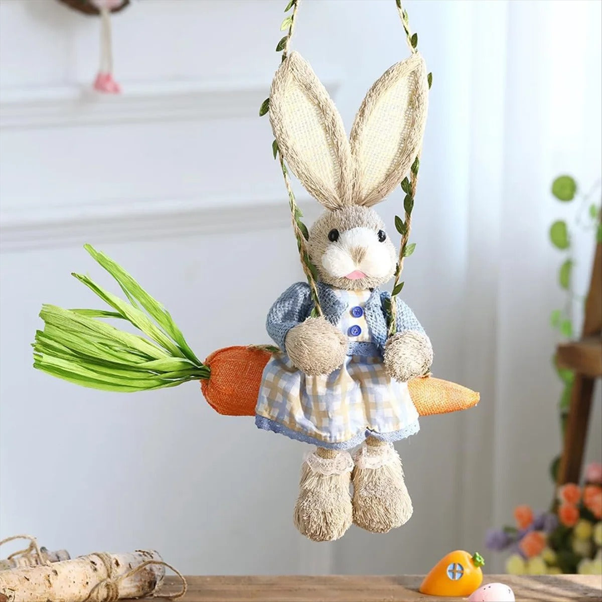 HoppyHaven Dekor – Påskhalmskanin Hängdekoration Carvallo