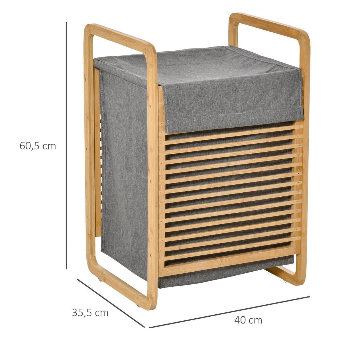 PureWeave Korg – Bärbar Tvättkorg Tillverkad av Bambu med Lock Carvallo