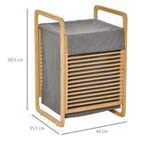 PureWeave Korg – Bärbar Tvättkorg Tillverkad av Bambu med Lock Carvallo