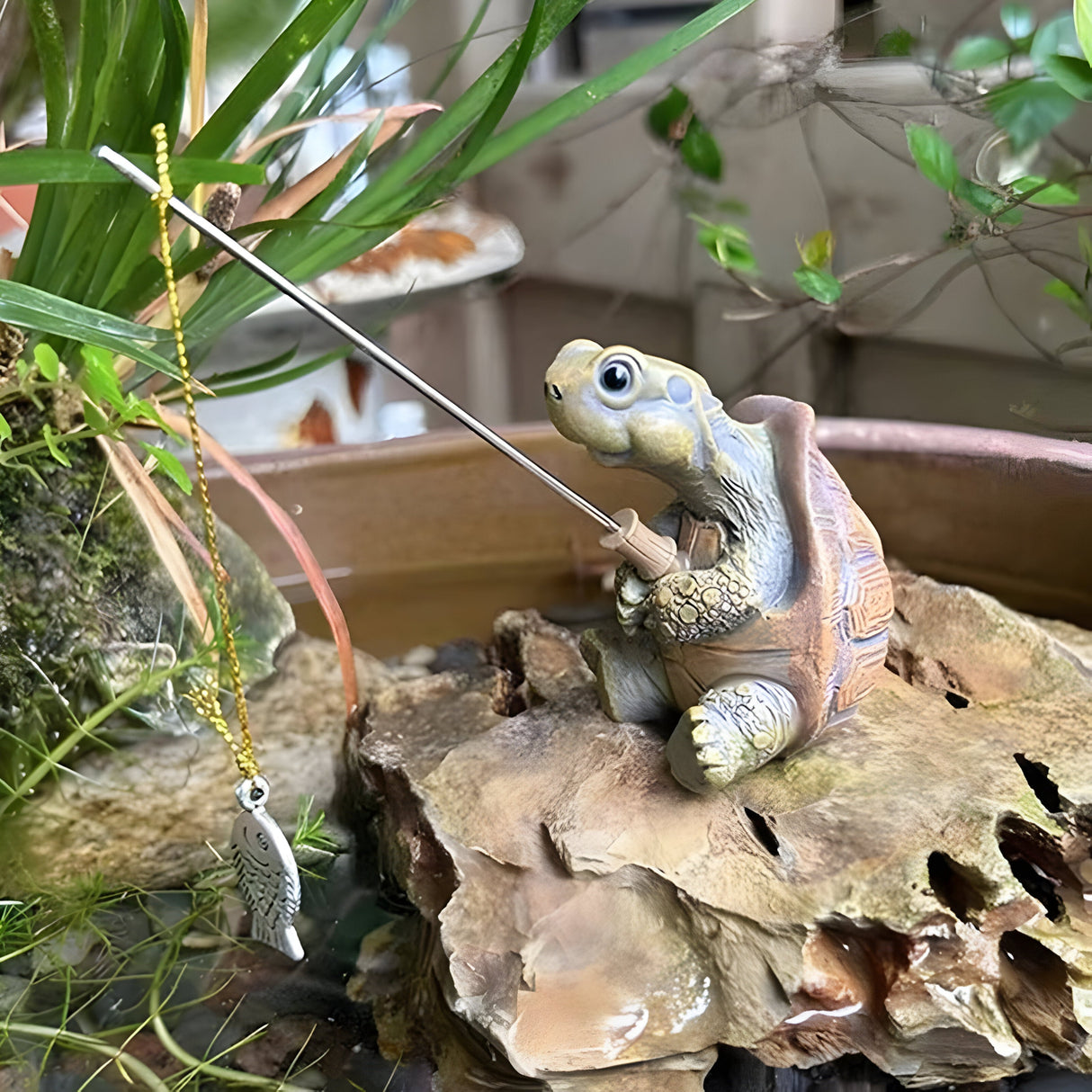 TurtleTide Staty - Dekorativ Sköldpadda Trädgårdsstaty Carvallo