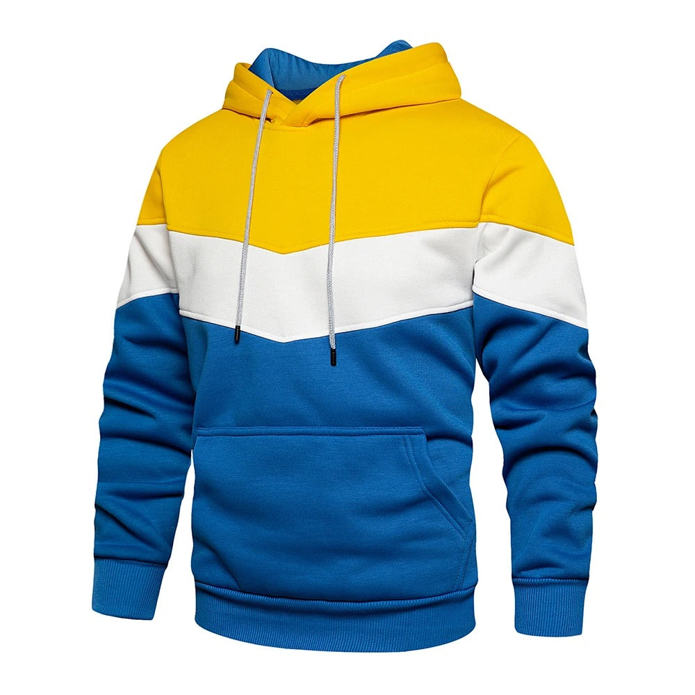 Patchwork Fleece Hoodie för män-Hemnix-Hemnix
