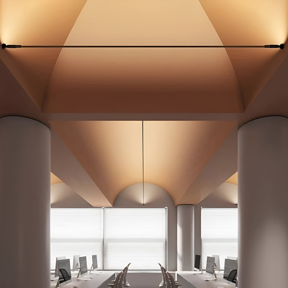 LED-vägglampa i linjärt design – Slank design i stål | För vardagsrum och sovrum Carvallo