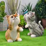 MoonlitPaws Light - Solarbatteridriven kattstaty med fjärilsbelysning Carvallo