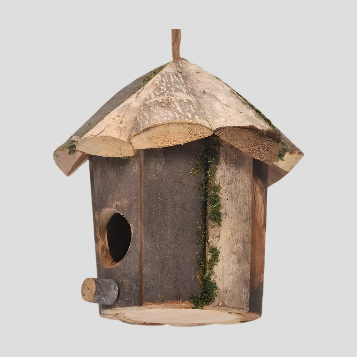 RusticWing Boet - Utomhus Hängande Trä Fågel Bo Carvallo