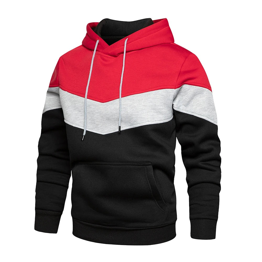 Patchwork Fleece Hoodie för män-Hemnix-Hemnix