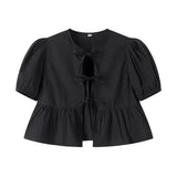 Front Tie Ruffle Crop Top Bellasverige