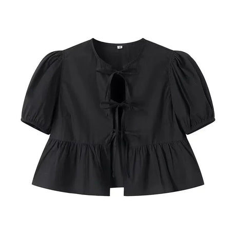 Front Tie Ruffle Crop Top Bellasverige