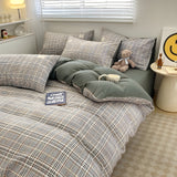 DreamPlaid Sängkläder Set - Nordisk Rutmönster Bomull Sängkläder Set Carvallo