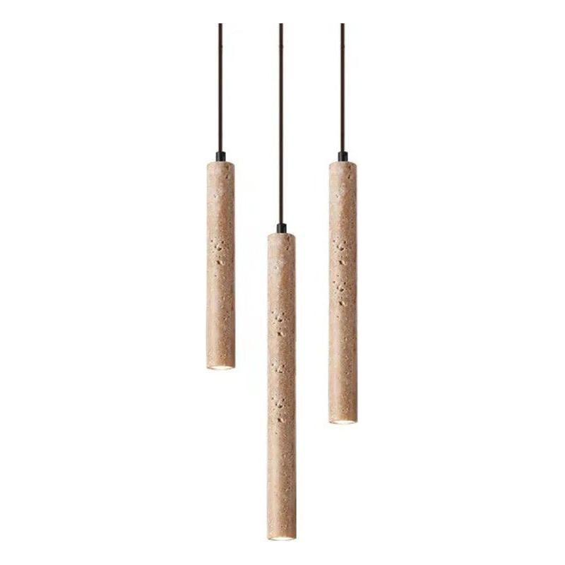 Radiance - Minimalist Lång Linje Travertin Wabi-Sabi Stil LED Kandelaber Ljus Carvallo