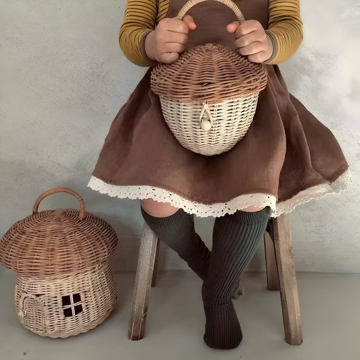 SunnySprout Korg - Rattanfällande Svampkorg Carvallo