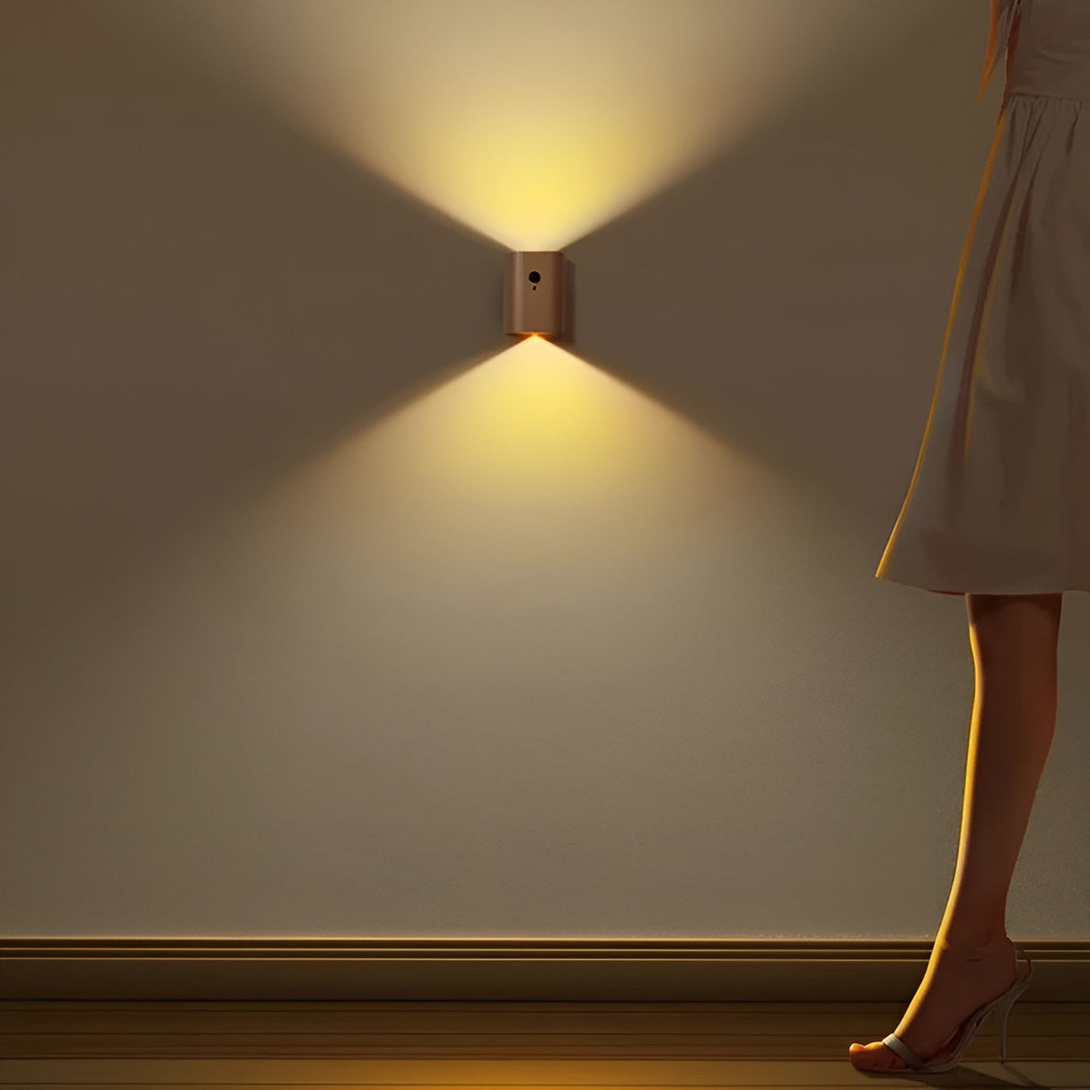 TimberSense Light - Uppladdningsbar Rörelsesensor Väggljus gjort av Trä Carvallo