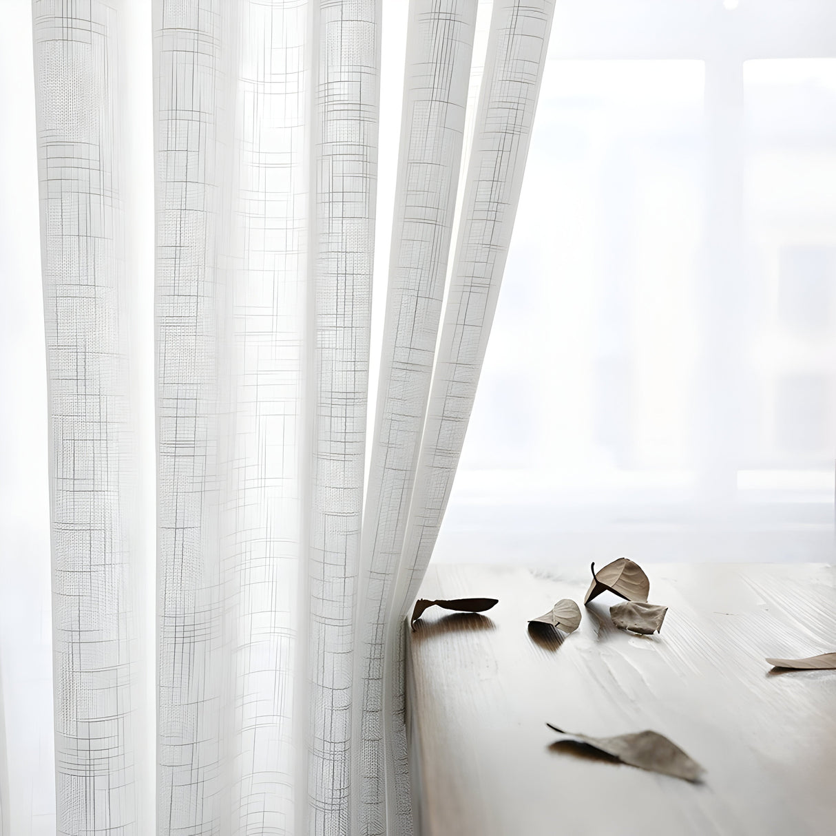 HikariVeil Gardiner - Japansk Stil Halvgenomskinliga Integritetsgardiner Carvallo