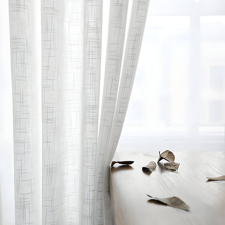 HikariVeil Gardiner - Japansk Stil Halvgenomskinliga Integritetsgardiner Carvallo