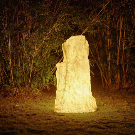 Carvallo Utomhus Trädgårdslampa i stenliknande utförande | Sol- & kabeldrift | Vädertålig IP65 | Finns i 3 storlekar | För vägar & rabatter Carvallo