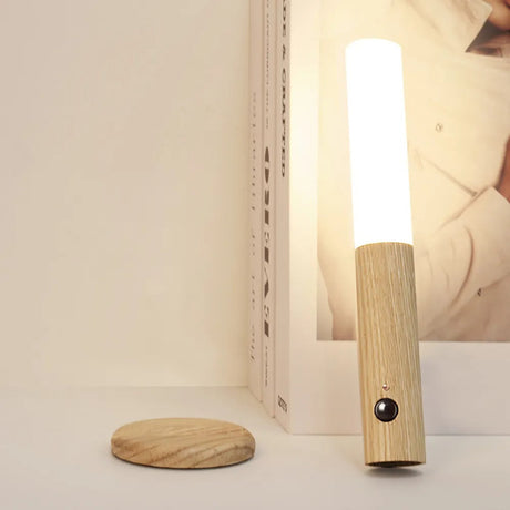 Vägglampa Trä Uppladdningsbar Rörelsesensor Lampa Carvallo