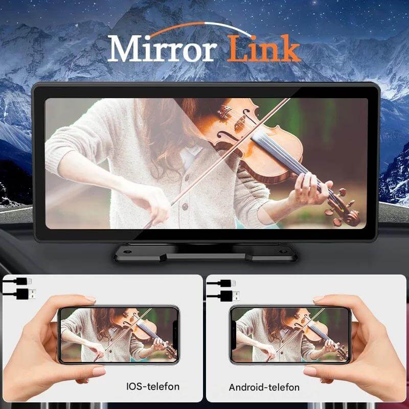 ViewMirror – Trådlös Smart Skärm för Bilen | CarPlay & Android Auto Utan Krångel-Rearview Mirror Mounts-BB-Hemnix