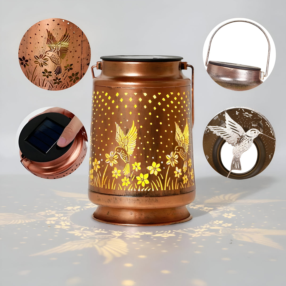 GlowWing Haven - Solar-Hummingbird-Garden Lantern Carvallo