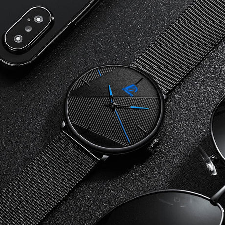 Modernt Herrarmbandsur-Watches for men-Hemnix-Svart Blå-Hemnix