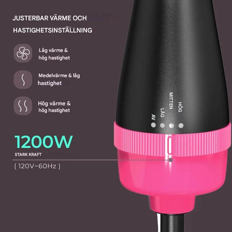 StylePro – 4-i-1 Varmluftsborste för Fön, Volym och Styling | Smidig Hårstyling med En Enhet-Hot Air Brushes-BB-Hemnix