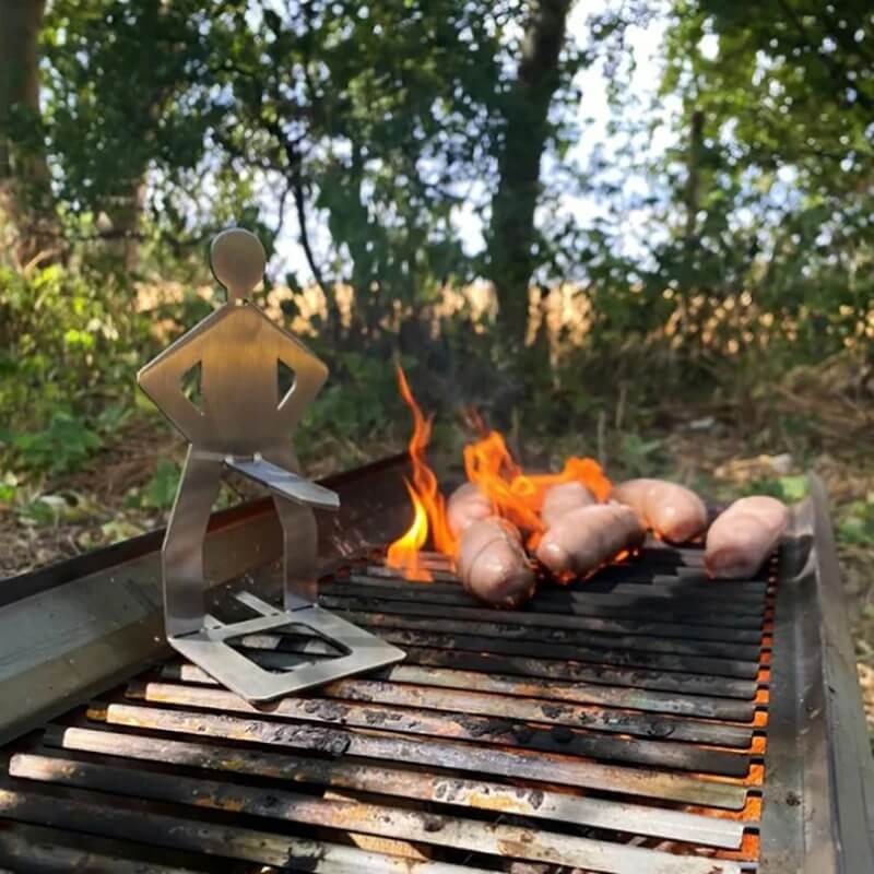 Sausbro - Bärbar korvhållare i rostfritt stål för camping, grill och picknick 5st-Kitchen Organizers-BB-Hemnix