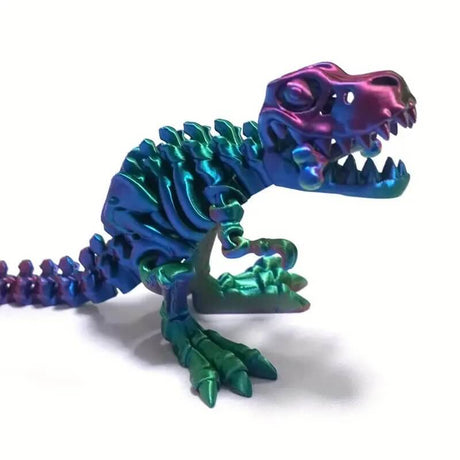 DinoFlex - Rörlig 3D-printad Dinosauriemodell för Lek och Dekor-Dinosaur Playsets-BB-Strålande grön/lila-Hemnix