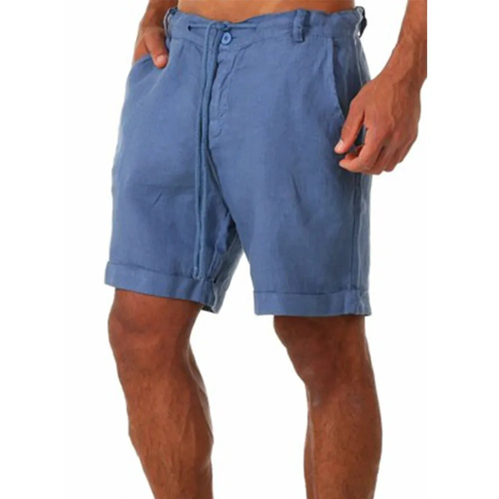 Herrshorts i bomull i linne-Hemnix-Denim blå-S-Hemnix