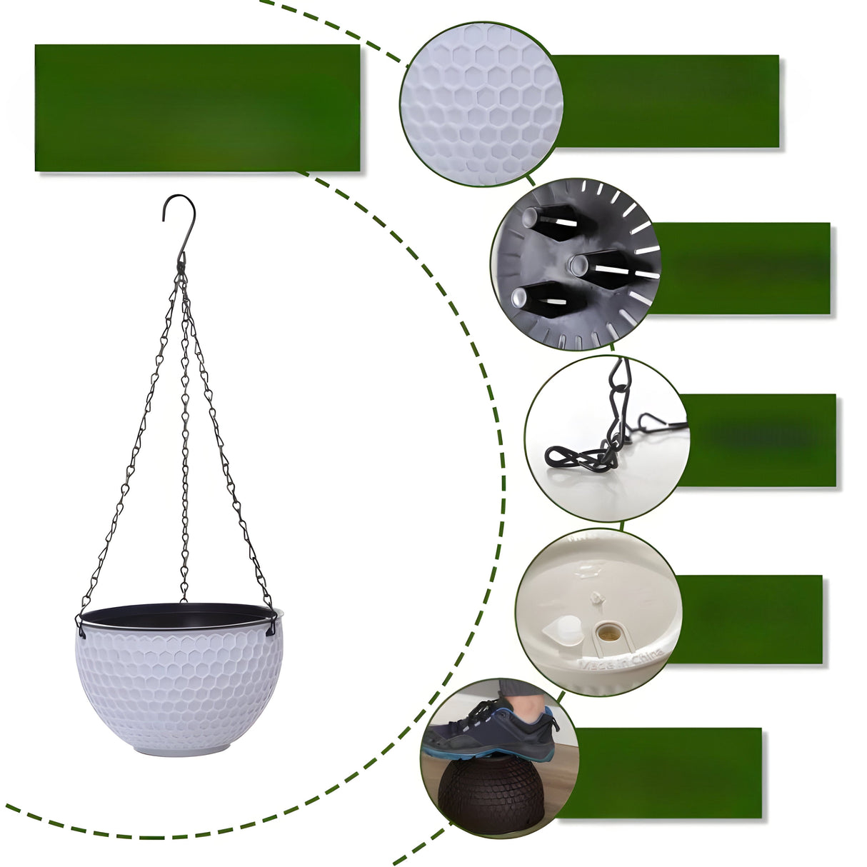 MacraBloom Toppljusk - Trädgård Makramé Hängande Blomkruka Carvallo