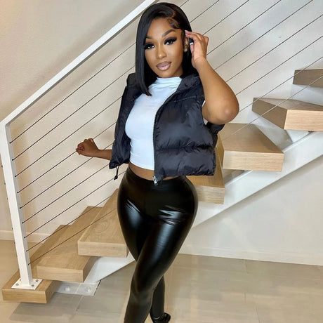 Croppad pufferväst för kvinnor Bellasverige