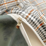 DreamPlaid Sängkläder Set - Nordisk Rutmönster Bomull Sängkläder Set Carvallo