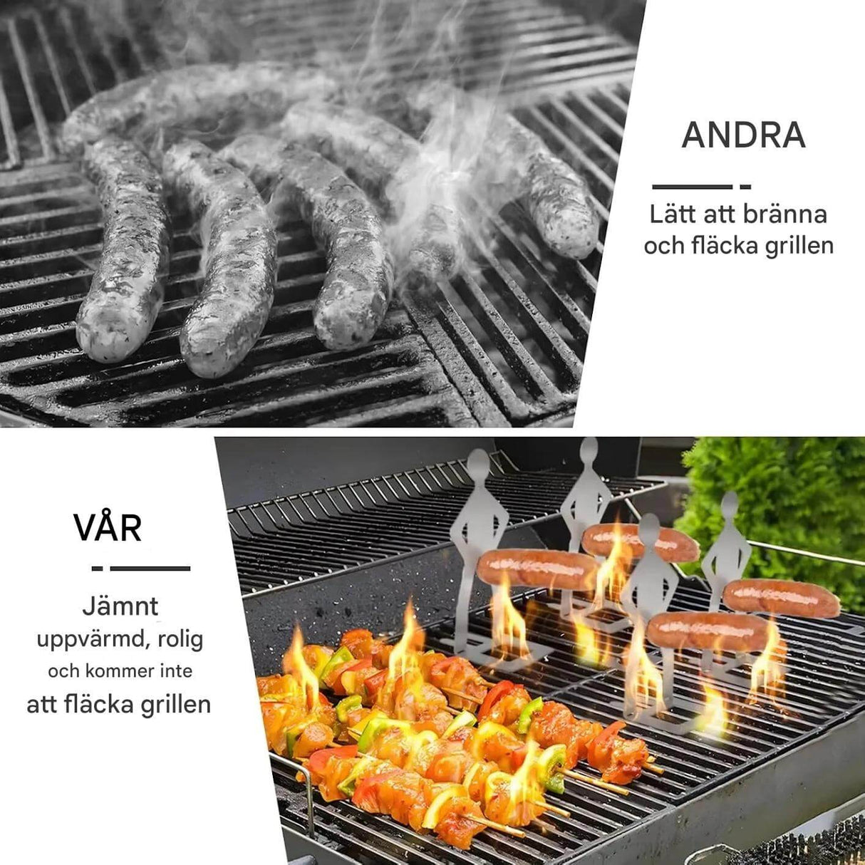 Sausbro - Bärbar korvhållare i rostfritt stål för camping, grill och picknick 5st-Kitchen Organizers-BB-Hemnix