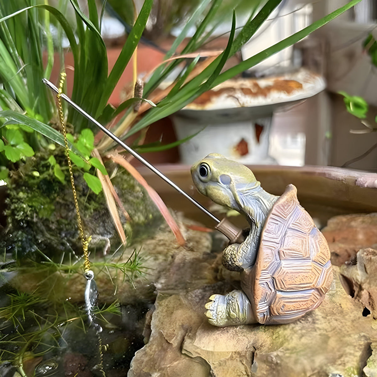 TurtleTide Staty - Dekorativ Sköldpadda Trädgårdsstaty Carvallo